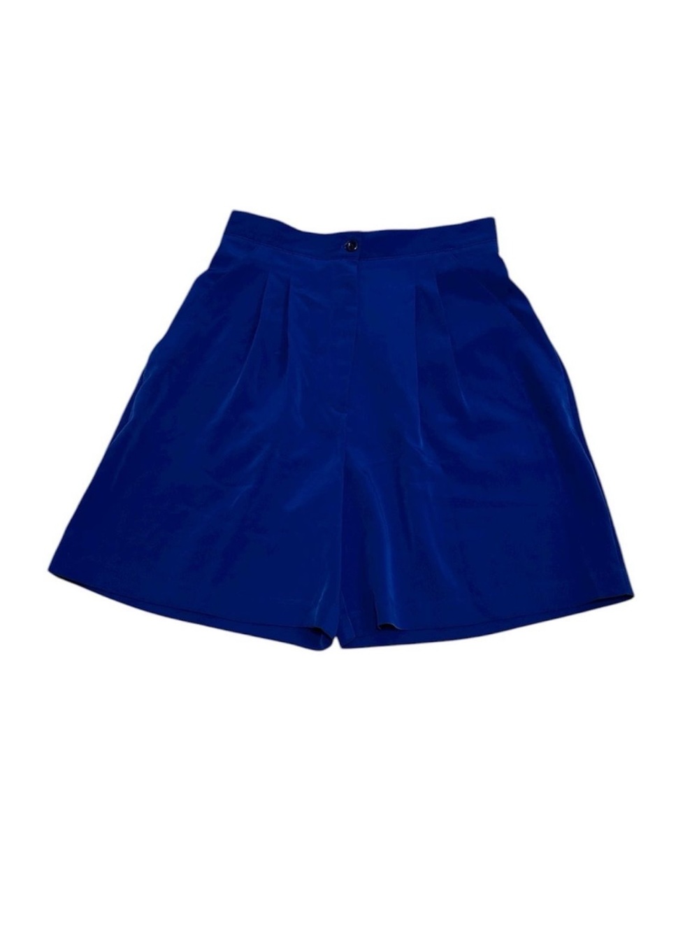 Vintage Dana Lee High Waist Pleated Shorts Size 10 Microfiber 90’s Blue USA Made
